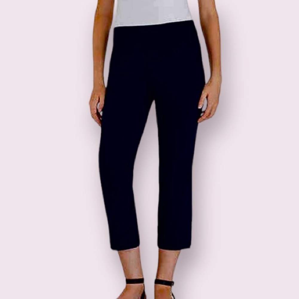 Hilary Radley Stretch Slim Leg Crop Pants in Black